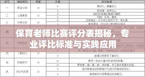 保育老师比赛评分表揭秘,专业评比标准与实践应用