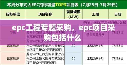 epc工程专题采购,epc项目采购包括什么